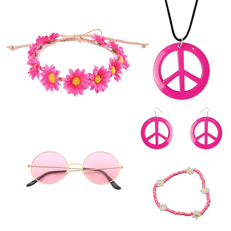 Women'S Accessories In The 60S - PESENAR ชุดอุปกรณ์เสริมเครื่องแต่งกายฮิปปี้, โบโฮ ปีส์ ไซน์ ลายดอกเดซี่