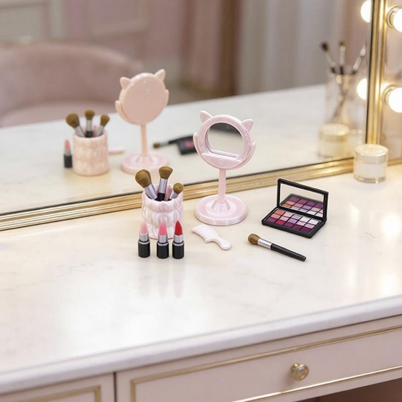Women'S Vanity Accessories - ชุดแปรงแต่งหน้าขนาดเล็กสำหรับบ้านตุ๊กตา 1 ชิ้น อุปกรณ์เสริมเครื่องสำอางจำลองสำหรับตกแต่งฉากขนาดเล็ก