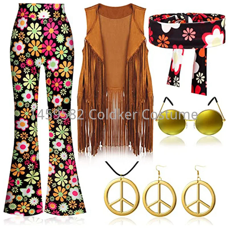 Women'S Accessories In The 60S - ชุดฮิปปี้สำหรับผู้หญิง ชุดปาร์ตี้แนวสันติภาพและความรัก สไตล์ยุค 60s 70s ชุดแสดงบนเวทีฮิปปี้