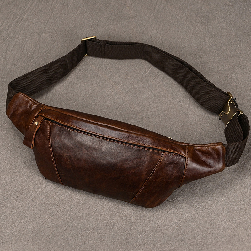 Women Electronic Accessories - ผู้ชายหนังกระเป๋าCrossbodyไหล่กระเป๋าสําหรับชายหนังเอวกระเป๋าสําหรับกีฬากลางแจ้งเข็มขัดกระเป๋าขนาดเล็ก