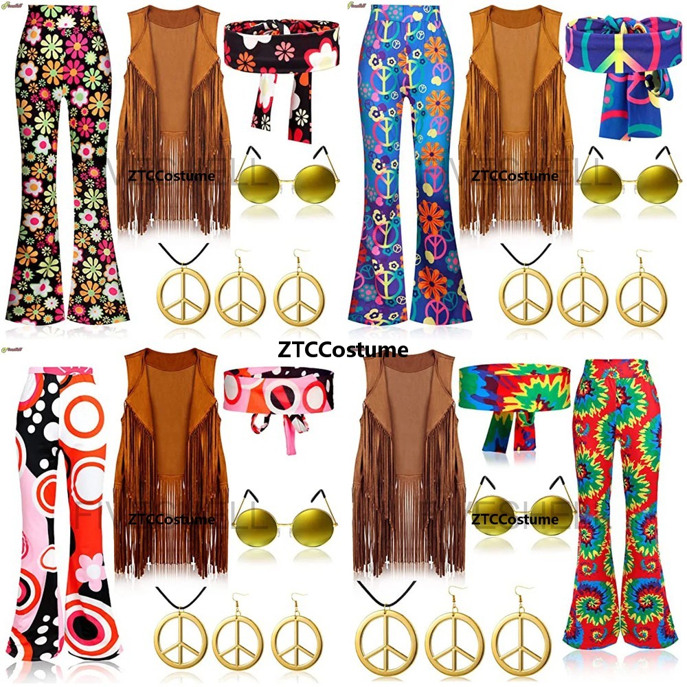 Women'S Accessories In The 60S - ชุดฮิปปี้ผู้หญิง ยุค 60s 70s ชุดปาร์ตี้สันติภาพและความรัก พร้อมพู่ห้อย