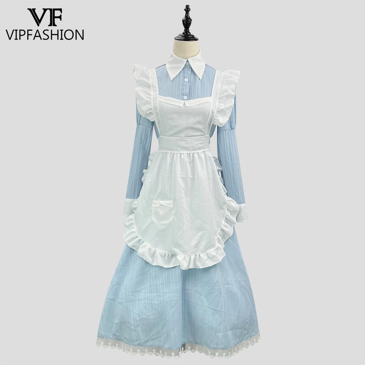 Women'S Accessories Louis Vuitton - VIP แฟชั่น Victorian ชุดแม่บ้าน Lolita คอสเพลย์เครื่องแต่งกายแบบดั้งเดิมอังกฤษยาวชุดผ้ากันเปื้อนลูกไม้