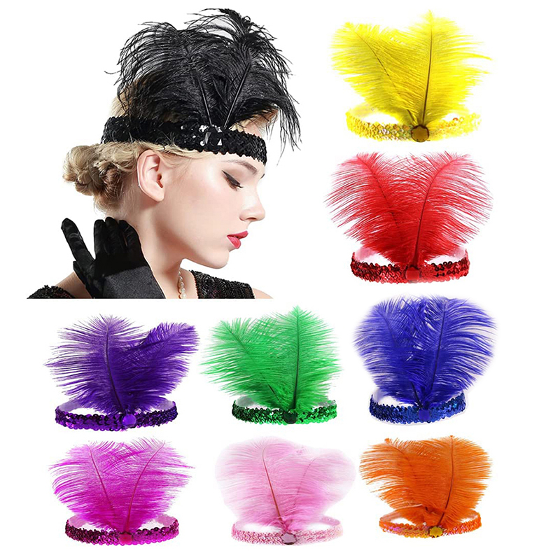 Women Accessories India - Sequins Feather คริสตัลอินเดีย Feather Headdress Holiday