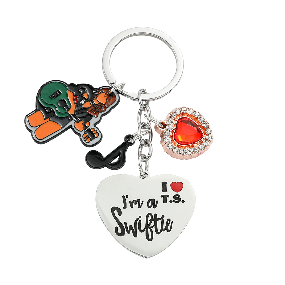 Women'S Key Accessories - พวงกุญแจเทย์เลอร์สำหรับแฟนคลับ จี้รูปหัวใจสแตนเลส สำหรับผู้ชายและผู้หญิง อุปกรณ์ตกแต่งกระเป๋า