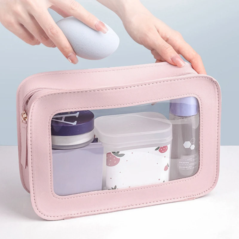 Women Accessories List - ผู้หญิง PU แต่งหน้ากระเป๋าเดินทางกระเป๋าเครื่องสําอาง Clear กระเป๋า Skincare