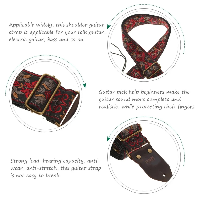 สายสะพายกีตาร์ลายดอกไม้วินเทจ  - Women Electronic Accessories บทวิจารณ์และราคา