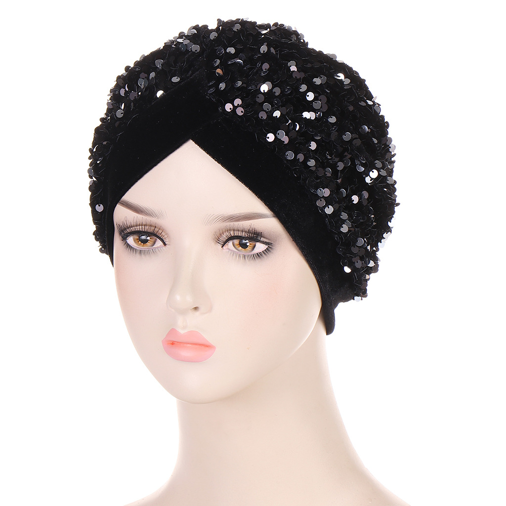 Glitter Sequins กํามะหยี่ Turb - Women Accessories India บทวิจารณ์และราคา
