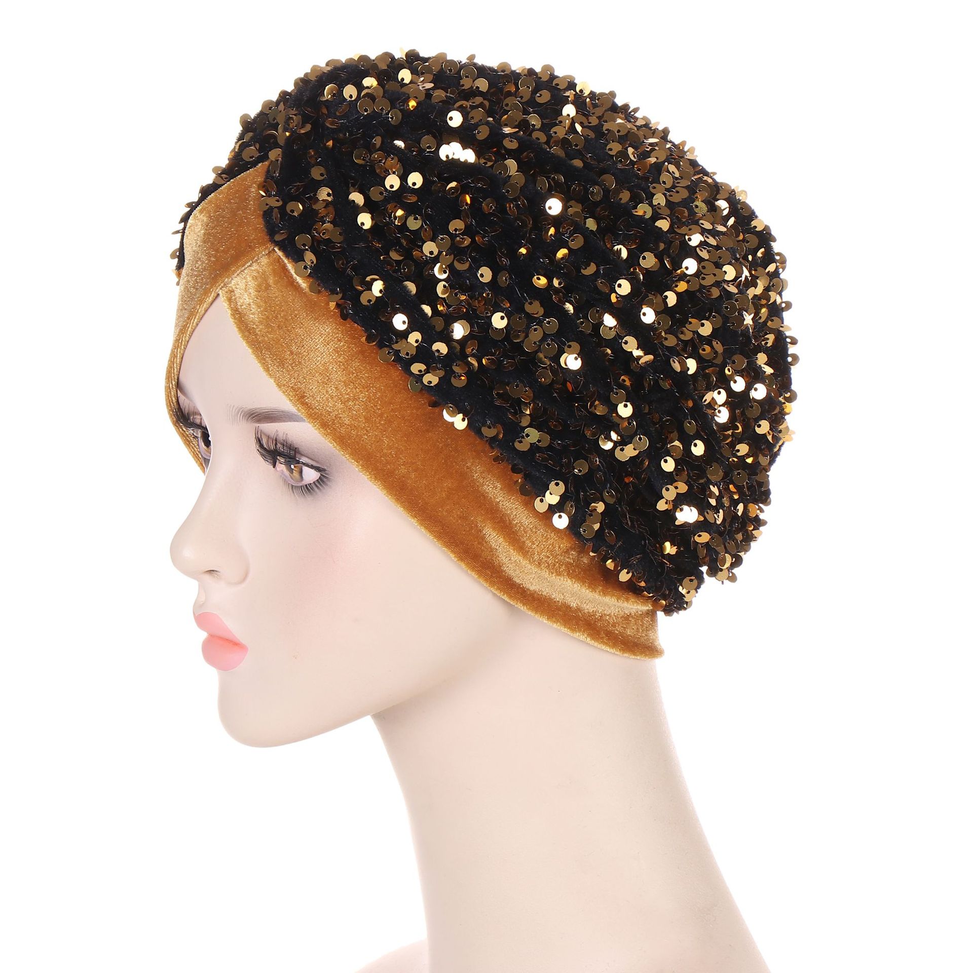 Glitter Sequins กํามะหยี่ Turb - Women Accessories India บทวิจารณ์และราคา