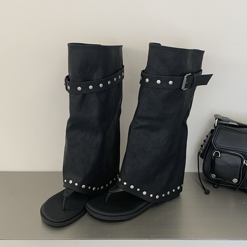 รองเท้าบูทส้นเตี้ยแบบสวม ดีไซน - Women Electronic Accessories บทวิจารณ์และราคา