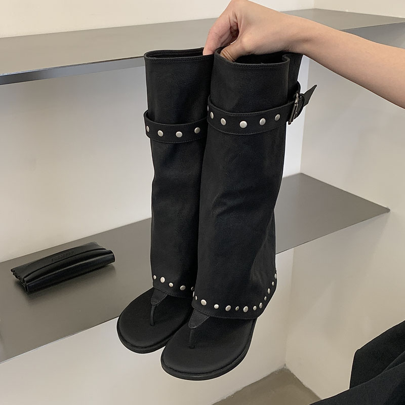 รองเท้าบูทส้นเตี้ยแบบสวม ดีไซน - Women Electronic Accessories บทวิจารณ์และราคา