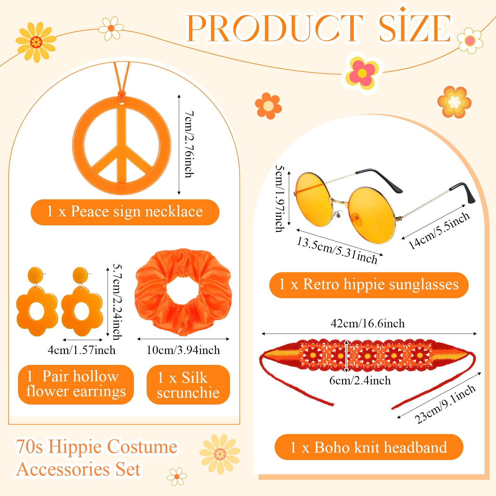 5 ชิ้น 60s 70s อุปกรณ์เสริมฮิป - Women'S Accessories In The 60S บทวิจารณ์และราคา