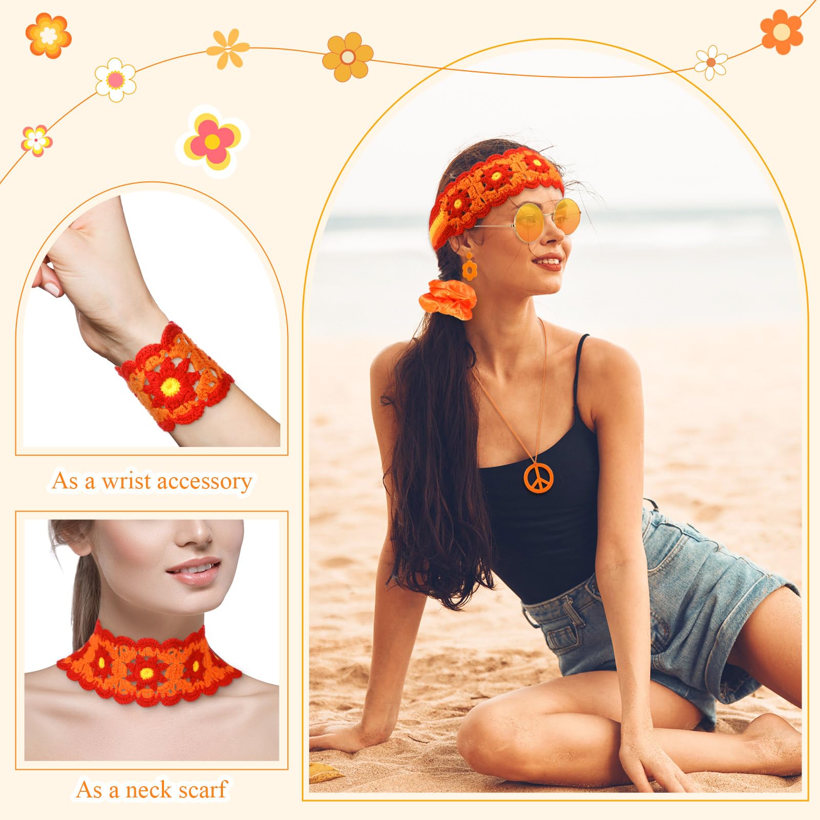 5 ชิ้น 60s 70s อุปกรณ์เสริมฮิป - Women'S Accessories In The 60S บทวิจารณ์และราคา