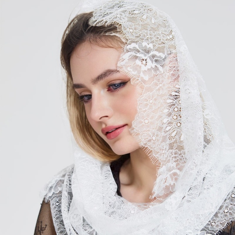 ผ้าคลุมศีรษะเจ้าสาวมุสลิมปักลา - Women Accessories India บทวิจารณ์และราคา
