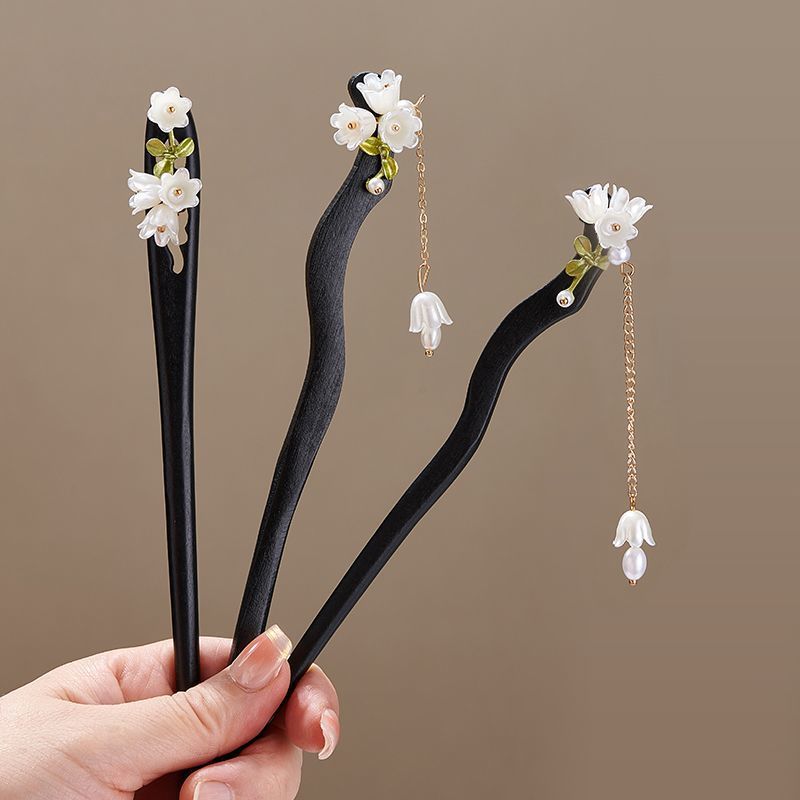 กิ๊บติดผมไม้รูปดอกไม้สไตล์วินเ - Women Accessories Shop บทวิจารณ์และราคา