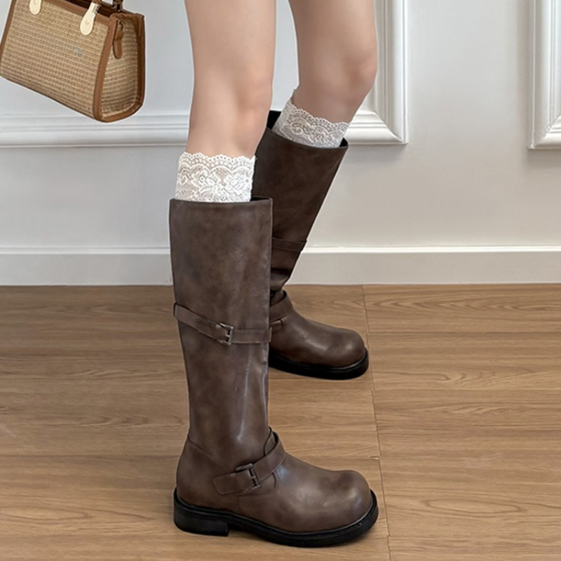 รองเท้าบูทสูงถึงเข่าแบบสวม สไต - Women Electronic Accessories บทวิจารณ์และราคา