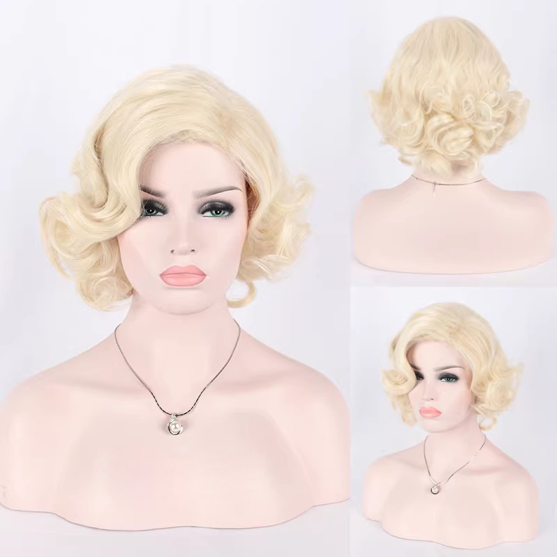 วิกผมสังเคราะห์สั้นหยิกสีบลอนด - Women'S Accessories In The 60S บทวิจารณ์และราคา