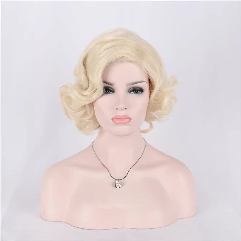วิกผมสังเคราะห์สั้นหยิกสีบลอนด - Women'S Accessories In The 60S บทวิจารณ์และราคา