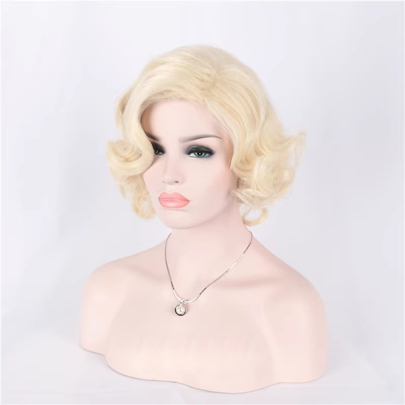วิกผมสังเคราะห์สั้นหยิกสีบลอนด - Women'S Accessories In The 60S บทวิจารณ์และราคา